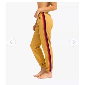 Aviator Nation Classic Khaki Sweatpants // Velvet Stripes